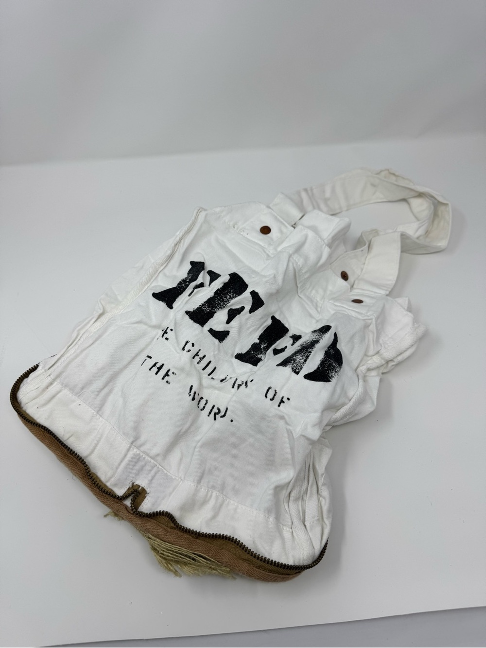 Feed The Children of The World Cotton Packable Tote Collapsible Zip Burlap, 2008
